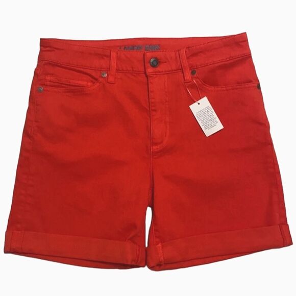 Lands' End Pants - NEW Lands End Orange Mid Rise Roll Cut Jean Shorts Women Size 6